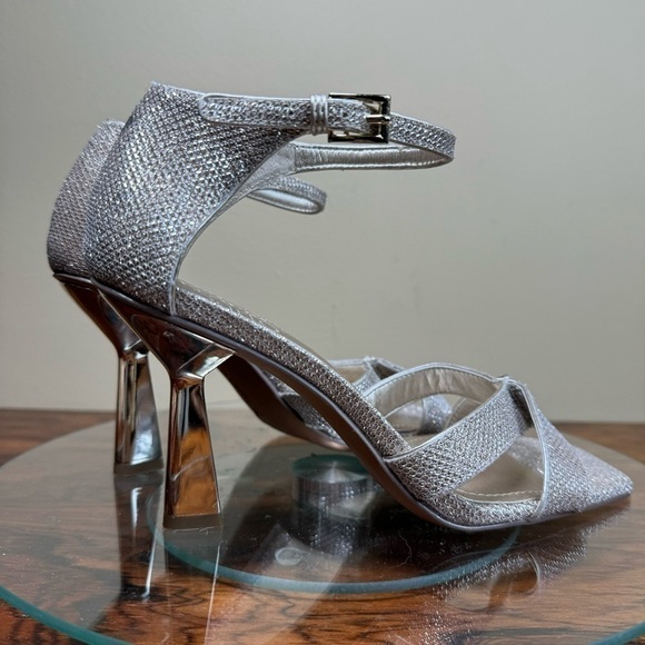 Franco Sarto Rania Ankle Strap Sandal - platinum glitter - size 6.5 - Picture 10 of 16